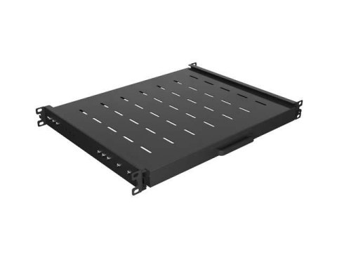 Półka wysuwana do szaf Rack 19" Lanberg czarna 1U/445x350mm udźwig do 35kg, montaż 4 punktowy