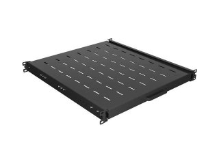Półka wysuwana do szaf Rack 19" Lanberg czarna 1U/445x500mm udźwig do 35kg, montaż 4 punktowy