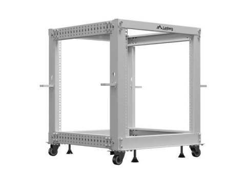 Stojak Open Rack 19" Lanberg 12U 600x600 - 1100 regulowany szary
