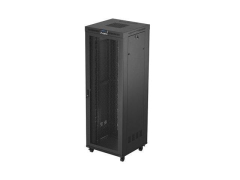 Szafa instalacyjna Rack Lanberg stojąca 19" 47U 800x800 czarna drzwi perforomowane LCD (flat pack)