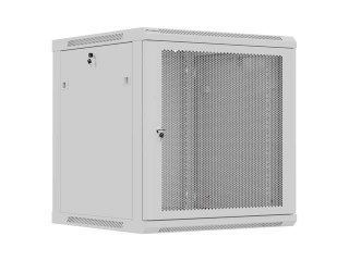 Szafa instalacyjna Rack wisząca 19" 12U 600x600 szara drzwi perforowane Lanberg (flat pack)