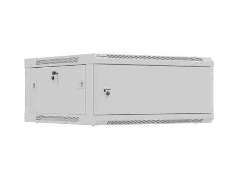 Szafa instalacyjna Rack wisząca 19" 4U 600x600 szara drzwi metalowe Lanberg (flat pack)