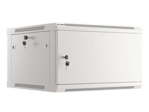 Szafa instalacyjna Rack wisząca 19" 6U 600x600 szara drzwi metalowe Lanberg (flat pack)