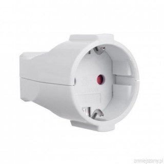 Gniazdo proste 230V na kabel schuko z uziemieniem Maclean MCE332, typ F 16A, 250V białe