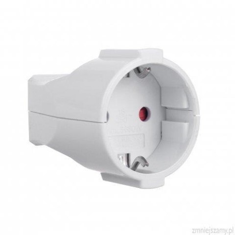 Gniazdo proste 230V na kabel schuko z uziemieniem Maclean MCE332, typ F 16A, 250V białe
