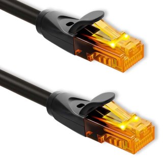 Kabel Patchcord Qoltec UTP | CAT6 | 2 x RJ-45 | High speed 1Gb/s | Pozłacane styki | 30m | Czarny