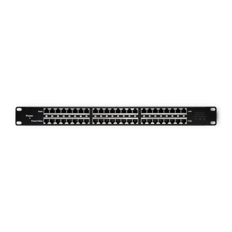 Patch panel RACK QOLTEC 48V | 24 porty | Passive PoE Injector | 1000m | Czarny