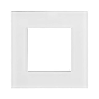 Ramka szklana Maclean MCE730W pojedyncza, biała, 86x86mm