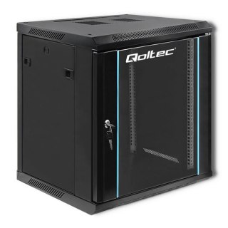 Szafa RACK Qoltec 19" | 12U | 600x600x635 | Czarna | Wisząca