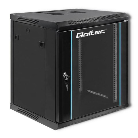Szafa RACK Qoltec 19" | 12U | 600x600x635 | Czarna | Wisząca
