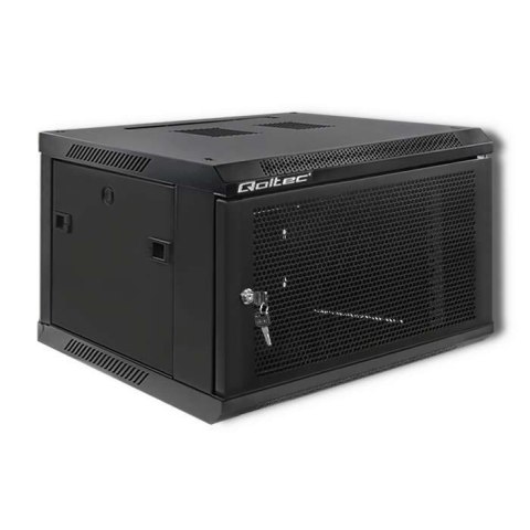 Szafa RACK Qoltec 19" | 6U | 600x600x370 | Perforowane drzwi| Wisząca
