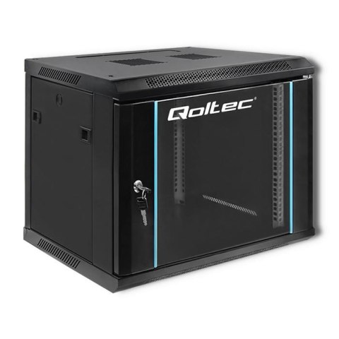 Szafa RACK Qoltec 19" | 9U | 450x600x500 | Czarna | Wisząca