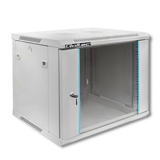 Szafa RACK Qoltec 19" | 9U | 600x500x450 | Szara | Wisząca
