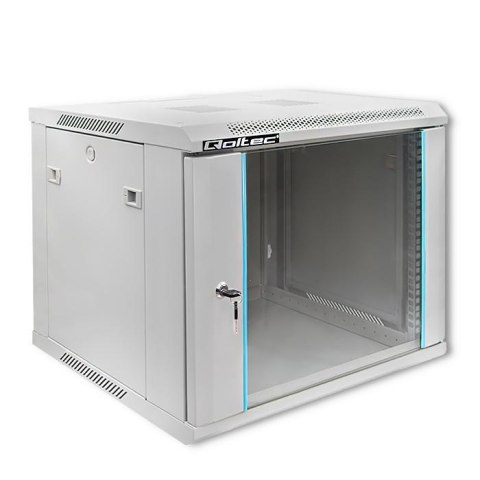 Szafa RACK Qoltec 19" | 9U | 600x600x500 | Szara | Wisząca