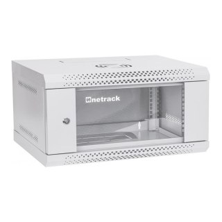 Szafa wisząca RACK 19" 4U, 400mm, Netrack ECO-Line, szara, drzwi przeszklone