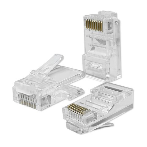 Wtyk QOLTEC przelotowy złącze RJ45 | CAT5e | UTP | Pass Through | Pozłacane styki | 10 sztuk