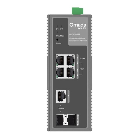 Switch zarządzalny TP-Link Omada IES206GPP 1x1GbE PoE++ 3xGbE PoE+ 1xSFP 1xSFP/RJ45 Combo
