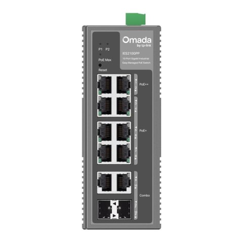 Switch zarządzalny TP-Link Omada IES210GPP 2x1GbE PoE++ 6x1GbE PoE+ 2xSFP/RJ45 Combo