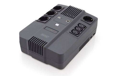 Zasilacz awaryjny UPS DIGITUS Line-Interactive LED DESKTOP 800VA/480W AVR 4x Schuko CEE 7/3, 3x IEC C13, 1xRJ45, 1xUSB A/USB B