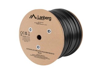 Kabel LAN Lanberg SFTP Kat.6a 305m drut outdoor CU Fluke passed czarny
