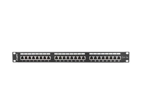 Patch panel Lanberg PPS5-1024-B 24 port 1U kat.5e ekranowany czarny