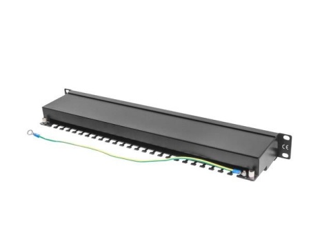 Patch panel Lanberg PPS5-1024-B 24 port 1U kat.5e ekranowany czarny