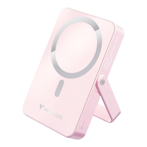 Powerbank Verbatim Charge 'n' Go Magnetic Wireless with Stand 10000mAh USB-C PD 3.0 Pink