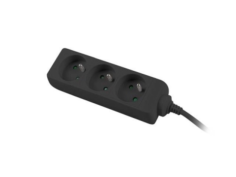 Listwa przedłużacz Lanberg 1,5m czarna 3x 230V PL, kabel wykonany z pełnej miedzi