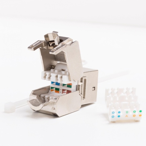 Moduł keystone Jack RJ45 kat. 6A FTP, beznarzędziowy Netrack