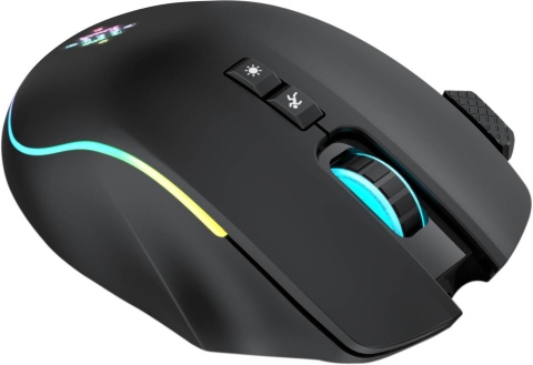 Mysz bezprzewodowa Defender THUNDER GM-213 optyczna 1600dpi czarna RGB AKUMULATOR 8 przycisków Gaming