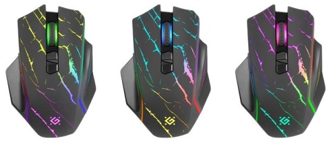Mysz bezprzewodowa Defender URAN GM-503 optyczna 3200dpi czarna RGB AKUMULATOR 8 przycisków Gaming