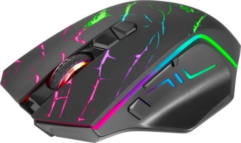 Mysz bezprzewodowa Defender URAN GM-503 optyczna 3200dpi czarna RGB AKUMULATOR 8 przycisków Gaming
