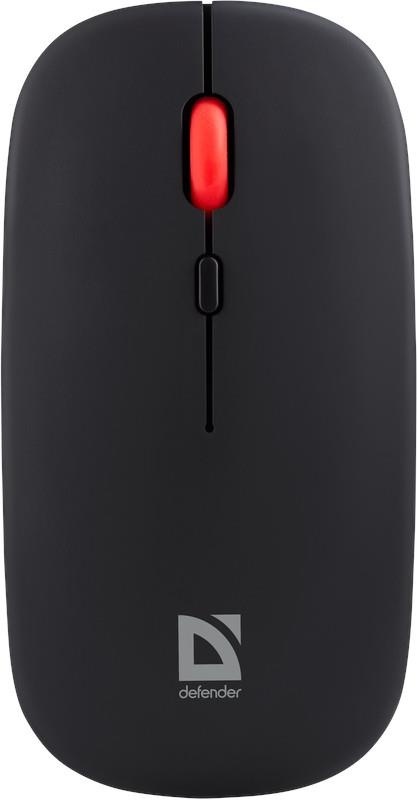 Mysz bezprzewodowa Defender VITRUAL MB-635 optyczna 1600dpi 2.4 GHz + Bluetooth czarna AKUMULATOR bezklikowa silent