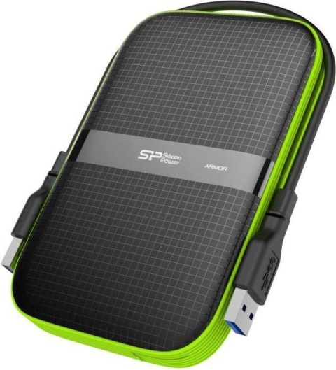 Dysk zewnętrzny Silicon Power ARMOR A60 2TB 2,5" USB 3.0 BLACK-GREEN/PANCERNY wstrząso/pyło i wodoodporny IPX4