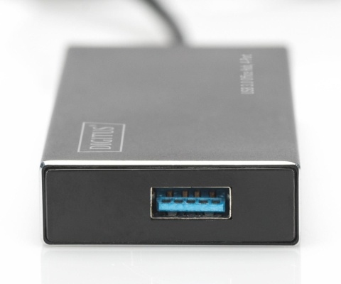Hub/Koncentrator DIGITUS 4-portowy USB 3.0 SuperSpeed, aktywny, aluminium