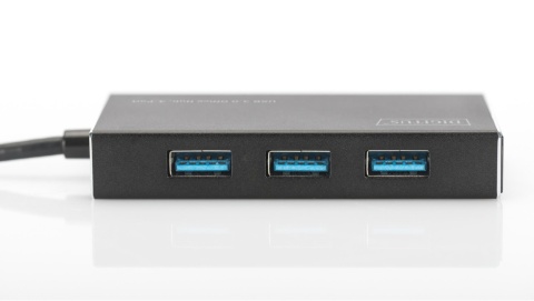 Hub/Koncentrator DIGITUS 4-portowy USB 3.0 SuperSpeed, aktywny, aluminium