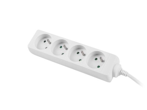 Listwa przedłużacz Lanberg 1,5m biała 4x 230V PL, kabel wykonany z pełnej miedzi