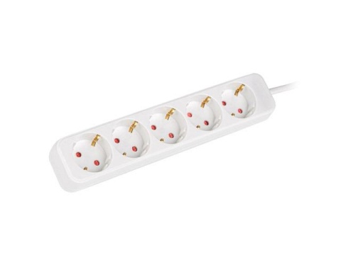 Listwa przedłużacz Lanberg 3m biała 5x 230V Schuko, kabel wykonany z pełnej miedzi