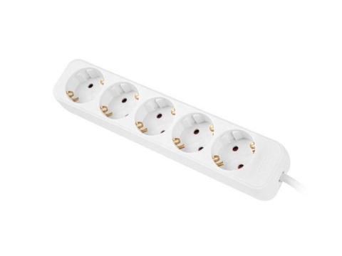 Listwa przedłużacz Lanberg 3m biała 5x 230V Schuko, kabel wykonany z pełnej miedzi