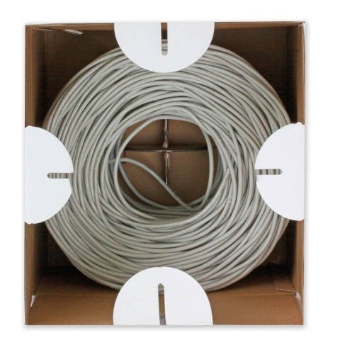 Kabel instalacyjny TechlyPro skrętka Cat6 S/FTP drut, CCA, 305m szary