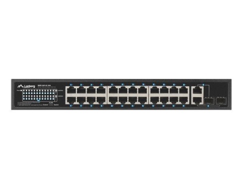 Switch niezarządzalny Lanberg 24x 100Mb PoE+/2x Combo Rack 19" Gigabit Ethernet 250W