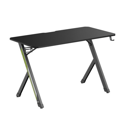 Biurko gamingowe NanoRS RS101, czarne z uchwytem na słuchawki i kubek, max. 75kg, wymiary 1200x600x750mm