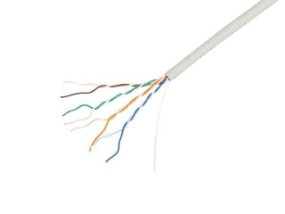 Kabel LAN Lanberg UTP Kat.5e drut CU LSZH CPR+ Fluke passed szary