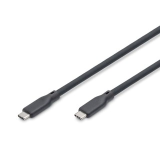 Kabel połączeniowy silikonowy DIGITUS USB-C-USB-C, USB 4 ver.2.0, 80Gbps, 8K@60Hz, PD 3.1 240W, 1,5m, czarny
