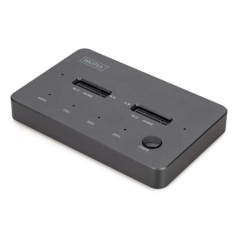 Stacja dokująca dysków DIGITUS DA-71545-1 z funkcją klonowania, USB-C 3.2 Gen2, 2x SSD M.2 NVMe, czarna