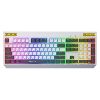 Klawiatura przewodowa Hator ICEFALL HTK405US podświetlana gaming programowalna biało-czarna