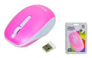 Mysz bezprzewodowa Msonic MX707P optyczna 3 przyciski 1000dpi różowo-biała
