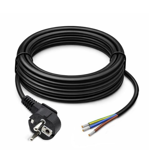 Kabel zasilający Qoltec wtyczka kątowa SCHUKO CEE 7/7 (E/F) | 3*0.75mm2 | 5m