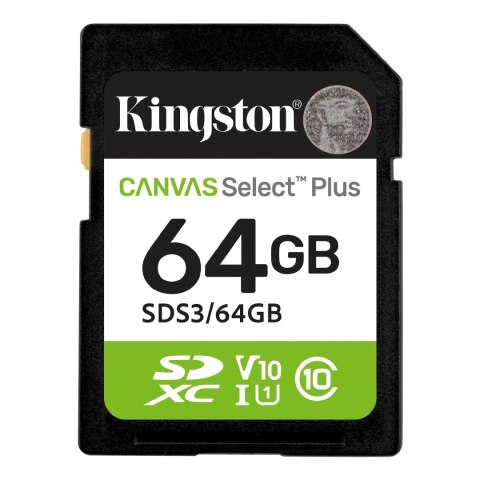 Karta pamięci Kingston SDXC Canvas Select Plus 64GB UHS-I Class 10 V10